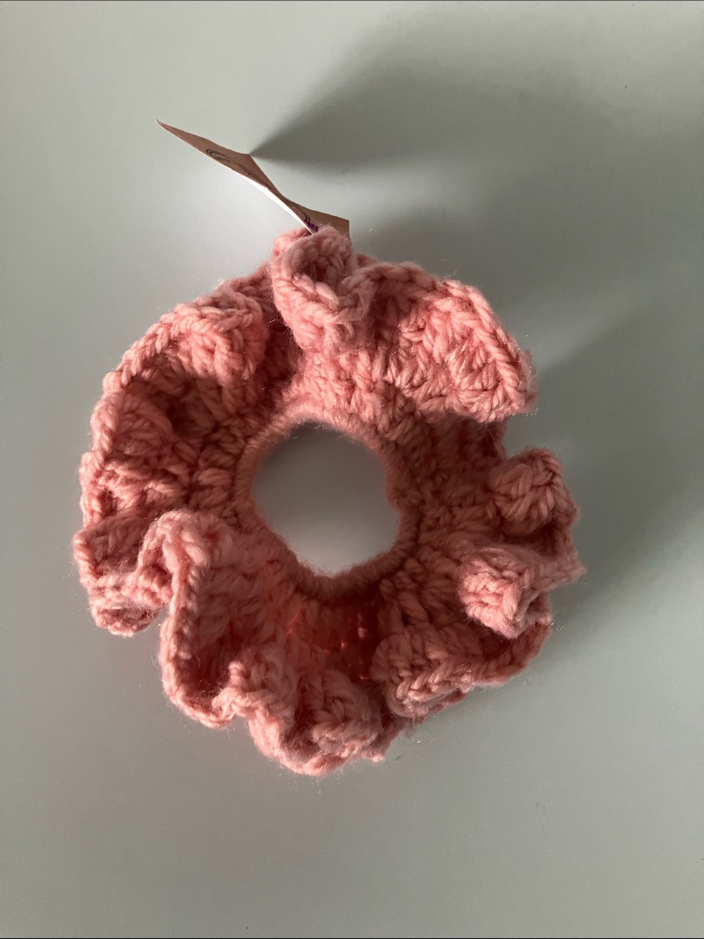 Handmade Pink Blush Crochet Scrunchie